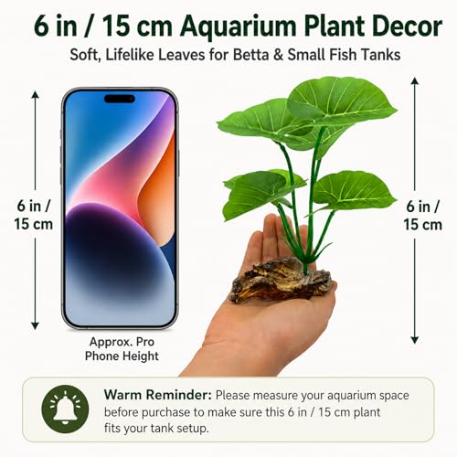 Aquarium Plants Betta Fish Tanks Decor 6-in Soft Aquarium Decorations Silk Fish Tanks Plants Fish Tank Decorations Accessories Goldfish Bowl & Reptile Plants Driftwood
