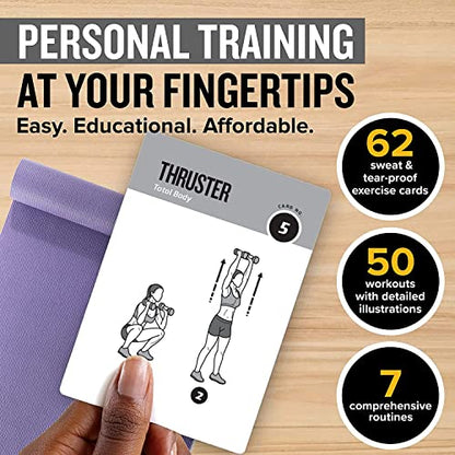 Dumbbell Workout Cards, Instructional Fitness Deck for Women & Men, Beginner Fitness Guide to Training Exercises at Home or Gym (Dumbbell, Vol 2) - style: Dumbbell Vol2