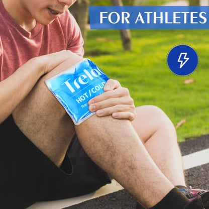 TrelaCo 10 Pcs Reusable Gel Ice Packs 9.4" x 4.7" Flexible Hot Cold Packs