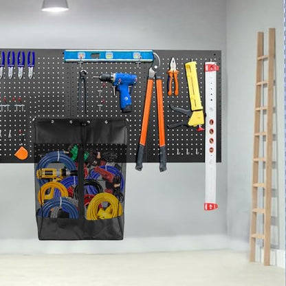 Pegboard Baskets, Extra Large (26 * 18 * 11 Inches) | Pegboard Wall Organizer Take and Go Design, Mesh Peg Board Organizer Accessories ,Easy Access Zipper for Home Sport Garage