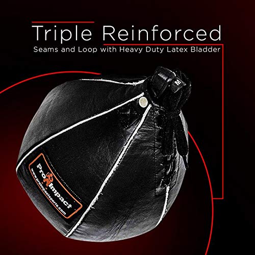 Leather Speed Bag – Rapid Rebound Pear-Shaped Punching Ball with Durable Latex Bladder for Boxing, MMA & Home Gym - color: Black, size: M - 7"x10"