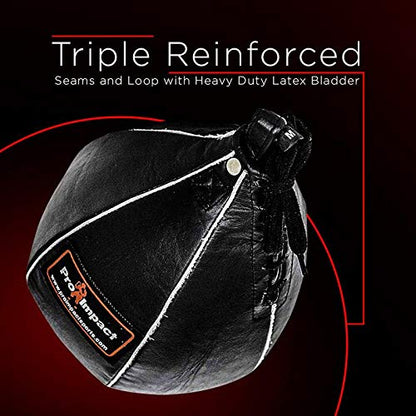 Leather Speed Bag – Rapid Rebound Pear-Shaped Punching Ball with Durable Latex Bladder for Boxing, MMA & Home Gym - color: Black, size: M - 7"x10"