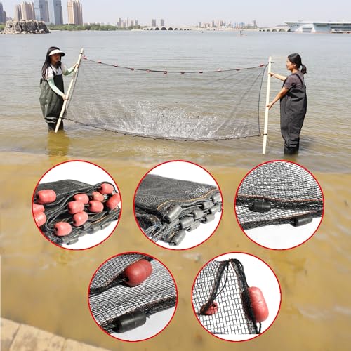Professional Seine Net | 5 to 50 ft | Ultra Strong | Maximizes Catch | Ideal for Both Commercial and Recreational Fishing - style: 4' X 20'