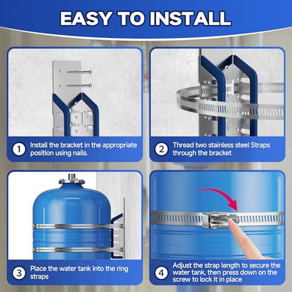 Expansion Tank Mounting Bracket with Cushion Pad, Universal Water Heater Straps, Supports 5 Gallon or up to 13-inch Diameter Hot Water Tanks,Boiler Expansion Tank, Propane Tank-1 Set - color: 1 Sets