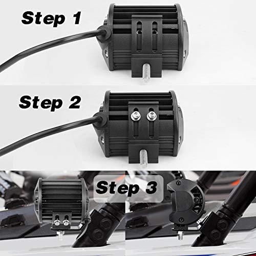 LED Light Bar Mounting Brackets 2PCS, Adjustable Bottom Mount Bracket Kits for LED Pod Lights Cubes Off Road Work Light Bar Fog Lights