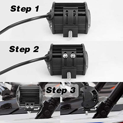 LED Light Bar Mounting Brackets 2PCS, Adjustable Bottom Mount Bracket Kits for LED Pod Lights Cubes Off Road Work Light Bar Fog Lights