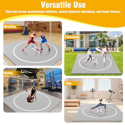Generic 3M X 3M Folding Exercise Mat Wear Resist Multi-Functional Training Blankets Anti-Slip for Grappling Martial Art Boxing Judo