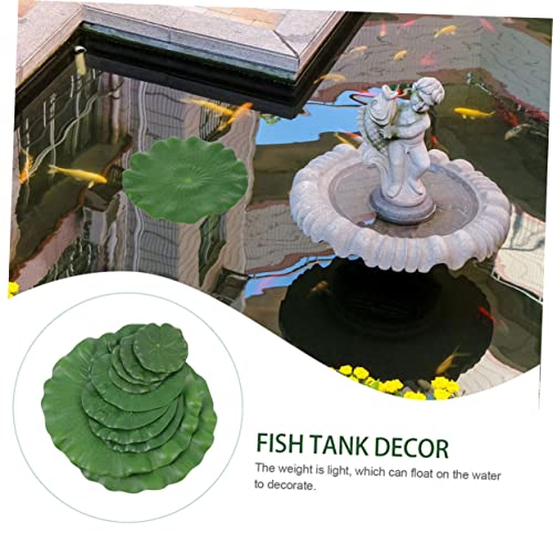 GLEAVI 8Pcs EVA Decorative Lotus Leaves Wear-Resistant Simulated Lily Pads for Garden Pond Decor Floating Water Plants for Aquatic Displays and Outdoor Decorations