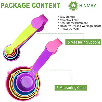 Measuring Cups and Spoons Set - A Must Kitchen Essential (10 Pieces Set) Multicolor Measuring Cup (250 ml, 125 ml, 80 ml, 60 ml, 30 ml, 15 ml, 7.5 ml, 5 ml, 2.5 ml, 1.25 ml)