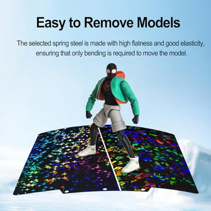 PEF+PEY Build Plate for Adventurer AD5X/5M/5M Pro, Rainbow Confetti +Galaxy Spring Steel Flexible Platform for Neptune 3 Pro/4, Kobra, Ender 3/3 Pro/3S1/3 v2, CR 20/CR 20 Pro, Ender 5/5 Pro - size: 235x235mm