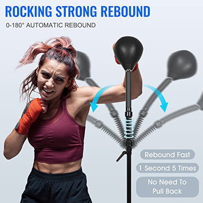 INNOLIFE Reflex Speed Bag Punching Bag with 2 Balls & Heavy Stable Base