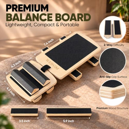 Ankle Balance Board, Axis Board Foot & Ankle Strengthener for Rehab Physical Therapy | Single Leg Balance Trainer, 2 Training Levels for Plantar Fasciitis, Achilles Pain, Sprained Ankle