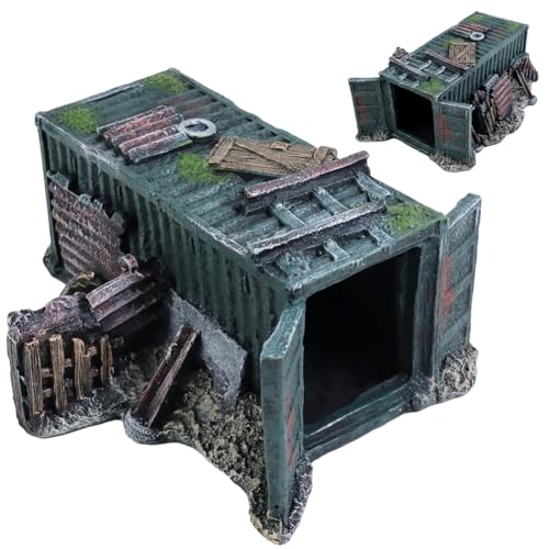 Fish Tank Decorations Container Aquarium Decor Sunken Ruins Betta Fish Tank Accessories witth Big Hole for Fish Sleep Rest Hide and Play - color: Box