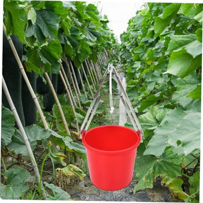 Ciieeo Gardening Water Bucket Pail with Handle Multipurpose Water Container for Farming Cat Washing and Irrigation Red with Stand