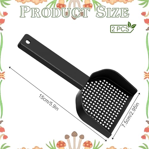 2Pcs Poop Scooper Cat Litter Scooper Fine Mesh Sifting Shovel Plastic Handle for Guinea Pig Rabbits Small Animals for Easy Waste Cleaning