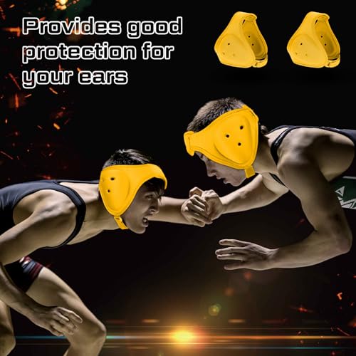 Jerify 2 Pcs Wrestling Headgear for Kid Youth, Yellow - color: Yellow