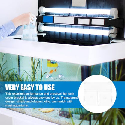 BESPORTBLE 4pcs Sturdy Aquarium Lid Support Brackets Acrylic Fish Tank Cover Holders for Tops Easy to Install Suitable for Turtle Tanks and Pet Aquariums