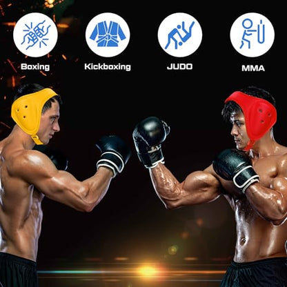 Jerify 4 Pcs Wrestling Headgear Ear Guards Soft Head Protection | Youth Wrestlers Training, Grappling Protection with Adjustable Straps, Soft Comfort Design for Boys Girls, Multi-color