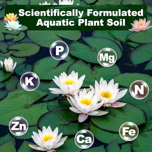 Aquatic Plant Soil for Water Lily & Lotus – Clay-Based, Nutrient-Rich Pond Plant Growing Medium, Ideal for Small Ponds & Water Gardens, Safe for Fish & Aquatic Life 4LB