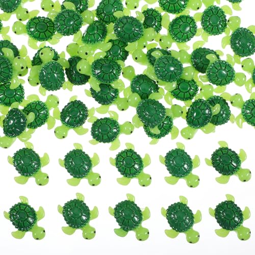 60Pcs Mini Resin Turtles, Green Tiny Turtle Figurines, Small Resin Animals for Garden, Aquarium, DIY Crafts and Party Ornaments