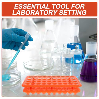 LIFKOME 50-Hole Rack with Silicone Gasket 18mm Laboratory Plastic Test Holder for Storage and Lab Organization
