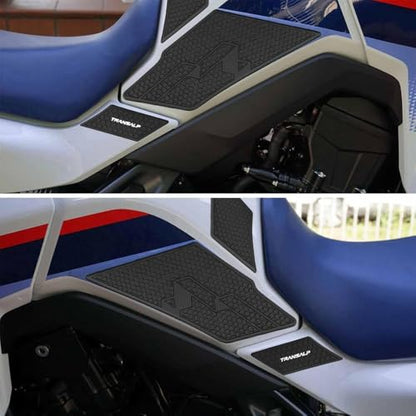 For XL750 Transalp XL-750 Transalp Xl750 Transalp 2026 2025 2024 2023 Tank Grip Motorcycle Fuel Tank Decals Fuel Tank Protection Pads Self-Adhesive Fish Bone Stickers Rubber Fuel Tank Stickers