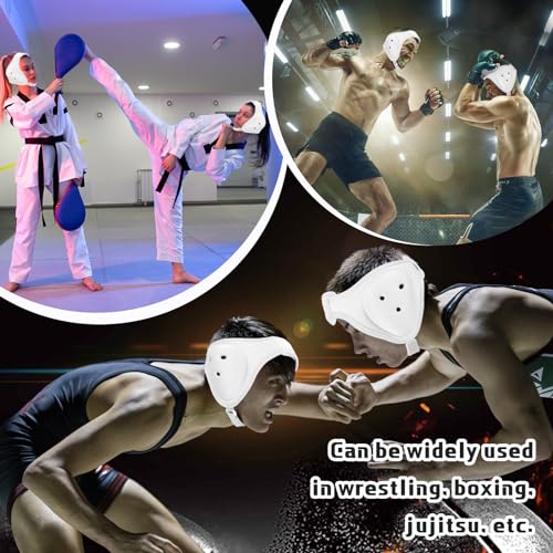 RoundFunny 2 Pcs Wrestling Headgear for Kids Adult Youth Men Women Soft Grappling Adjustable Head Gear Wrestling Ear Protection for Kids Boys Girls Hockey MMA BJJ