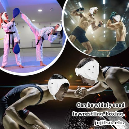 RoundFunny 2 Pcs Wrestling Headgear for Kids Adult Youth Men Women Soft Grappling Adjustable Head Gear Wrestling Ear Protection for Kids Boys Girls Hockey MMA BJJ