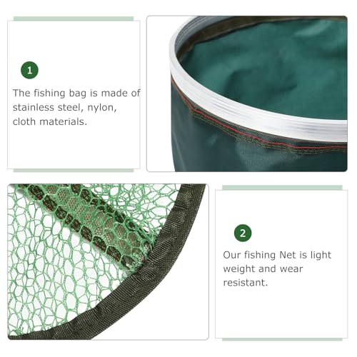 VILLCASE Thickened Portable Fishing Net Bag 25x2m Nano Double Steel Mesh Large Capacity Outdoor Fish Storage Net for Sea Fishing and Shrimp Catching