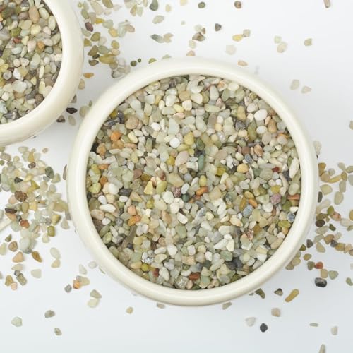 5lbs Natural Gravel Pebbles for Succulents and Cacti, 1/5 Inch Decorative River Stones – Perfect for Vases, Aquariums, Terrariums, and Outdoor Gardening, Mixed Colors (Jade, 5 Pounds) - color: Jade, size: 5 Pounds