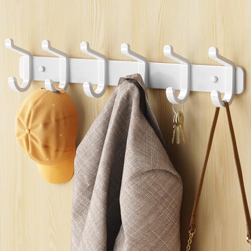 Coat Rack Wall Mount Heavy Duty, Wall Coat Hanger with Hooks, White 1 Pack - color: White, size: 1 Pack
