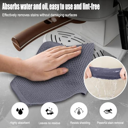 2 Pack 10 x 10 Inches Premium Microfiber Waffle Weave Kitchen Dish Cloths,Ultra Soft Absorbent Quick Drying Dish Towels,Dish Rags for Drying Dishes & Daily Kitchen Use,Gray - color: Dark Gray