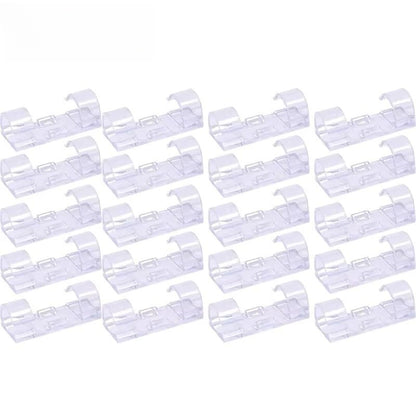 20Pcs Self Adhesive Cable Clips Wire Cord Organizer Holder for TV PC Laptop Ethernet Car Line Fix Clamp Cables Winder Manager Transparent