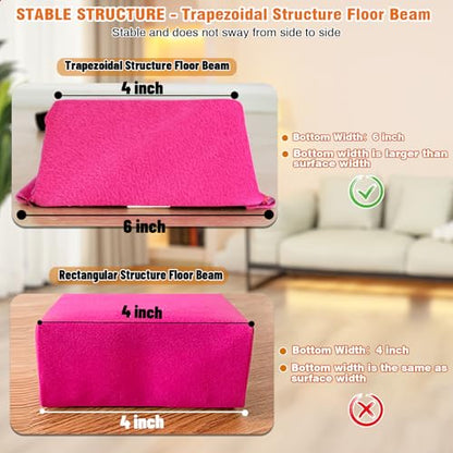 Marfula 6 FT / 8 FT / 9 FT Folding Gymnastics Beam Foam Balance Floor Beam - color: Pink, size: 10 Ft