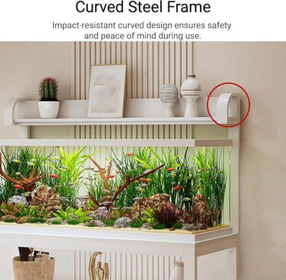 Adjustable Top Rack Aquarium Stand, Curved Safety Design Fish Tank Cabinet, Non-slip Foot Pads, Suitable for Living Rooms(Style B,19.7x11.8in) - color: Style B, size: 19.7x11.8in