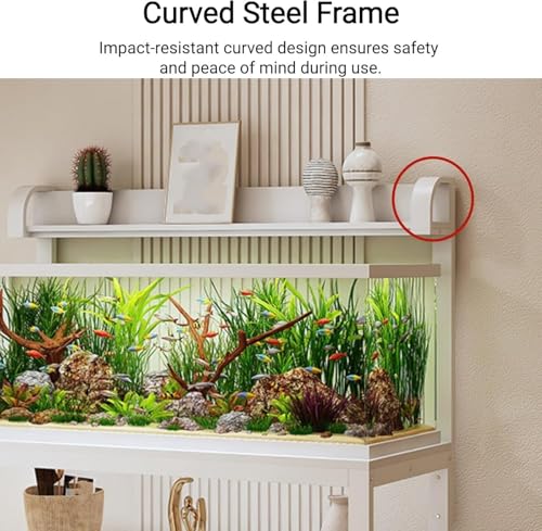Adjustable Top Rack Aquarium Stand, Curved Safety Design Fish Tank Cabinet, Non-slip Foot Pads, Suitable for Living Rooms(Style B,27.6x11.8in) - color: Style B, size: 27.6x11.8in