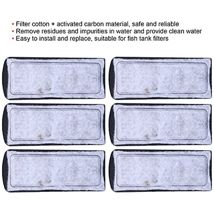6Pcs Aquarium pend On Filter Cotton , Aquarium Filter Cotton Replacement , Wall?Mounted Filter Accessory Cartridge Carbon Supplies for Fish Tanks , fish filter aquarium 10 gallon cartridge case filte