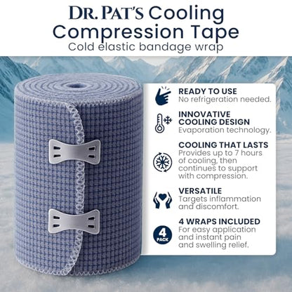 Dr Pat's Ice Tape (4 Pack) - Cooling Bandage Wrap Athletic Tape - size: 4 Pack