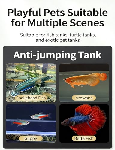Transparent Escape-Proof Fish Tank Lid - 60x30cm (23.6x11.8in) PC Plastic Cover for Bowls & Tanks, Anti-Jump Design, Ideal for Small Pets and Fish.