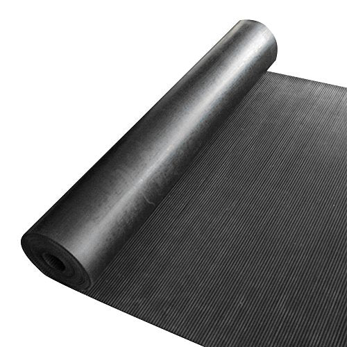 Rubber-Cal Ramp Cleat Non-Slip Outdoor Rubber Mats - 1/8" Thick x 3ft x 1ft Floor Mat - size: 12"L x 36"W x 0.1"Th