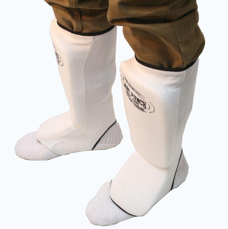 Lastworld MMA White Color Professional Martial Arts Shin Pads (L)
