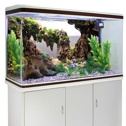 AWERT 48x24 inches Viewing Stone Fish Tank Background Aquatic Plant River Bed & Lake Aquarium Background Seaweed Aquarium Vinyl Background - size: 48x24in/120x60cm