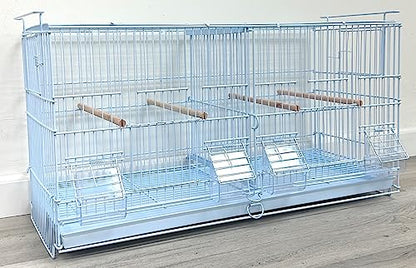 LOT of Stackable Breeder Bird Flight Cage with Removable Center Divider and Breeding Nest Box Doors with Removable Rolling Stand