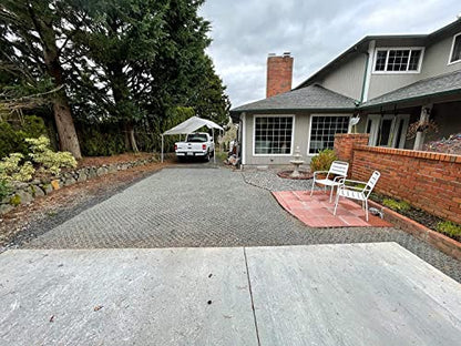 Vodaland Permeable Pavers - EasyPave Grass & Gravel Driveway Grid - Load Class A-D, 100% Recycled Plastic Pavers, 2" Depth, 35 Sq Ft/ 14 Units, Gray
