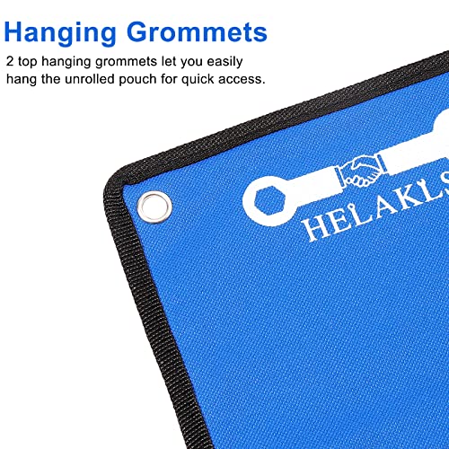 2-Pack Wrench Roll Up Pouch Wrench Organizer Bag Roll Up Tool Pouch 14 Pockets Metric + 13 Pockets SAE - style: 13+14 Pockets