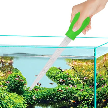 Aquarium Water Changer | 28cm Long Pipette, 30ml Capacity, Blue Green Options | Sturdy Manual Syringe, Efficient Water Replacement, Versatile Fish Tank Tool | Ideal for Aquarium Maintenance Science - color: Green(28CM)