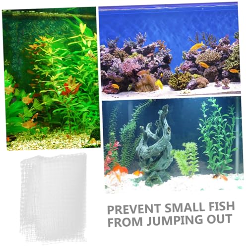 balacoo 4pcs Aquarium Jumping Mesh Cover Fish Tank Protective Netting for Turtles and Fish Convenient Installation Breathable Design to Prevent for Aquatic Safety