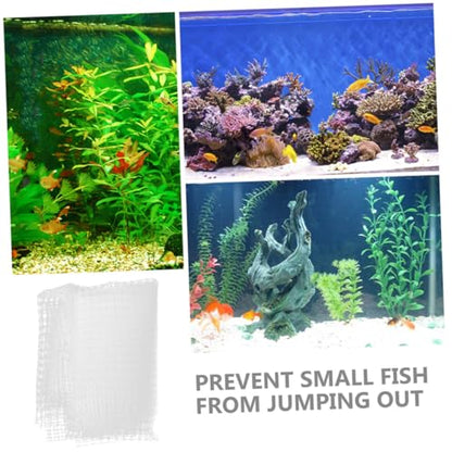balacoo 4pcs Aquarium Jumping Mesh Cover Fish Tank Protective Netting for Turtles and Fish Convenient Installation Breathable Design to Prevent for Aquatic Safety