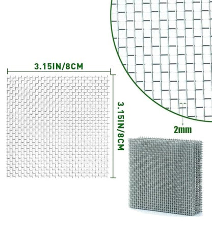 LINLAN 24 Pieces 3.1X3.1in (8X8cm) Aquarium Moss Mesh, 304 Stainless Steel Aquatic Moss Wall, Easy to Cut, for Fixing and Propagating Aquatic Mosses, DIY Aquarium Filtration, and Aquascaping - size: 24 PCS