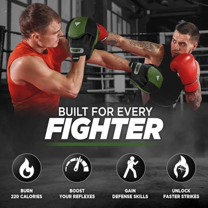 WYOX Boxing Hand Wraps Inner Gloves & Curved Focus Mitts Bundle for Men & Women Adults – 80cm Wrist Support, Gel Padding, MMA Muay Thai Kickboxing Training Gloves & Pads